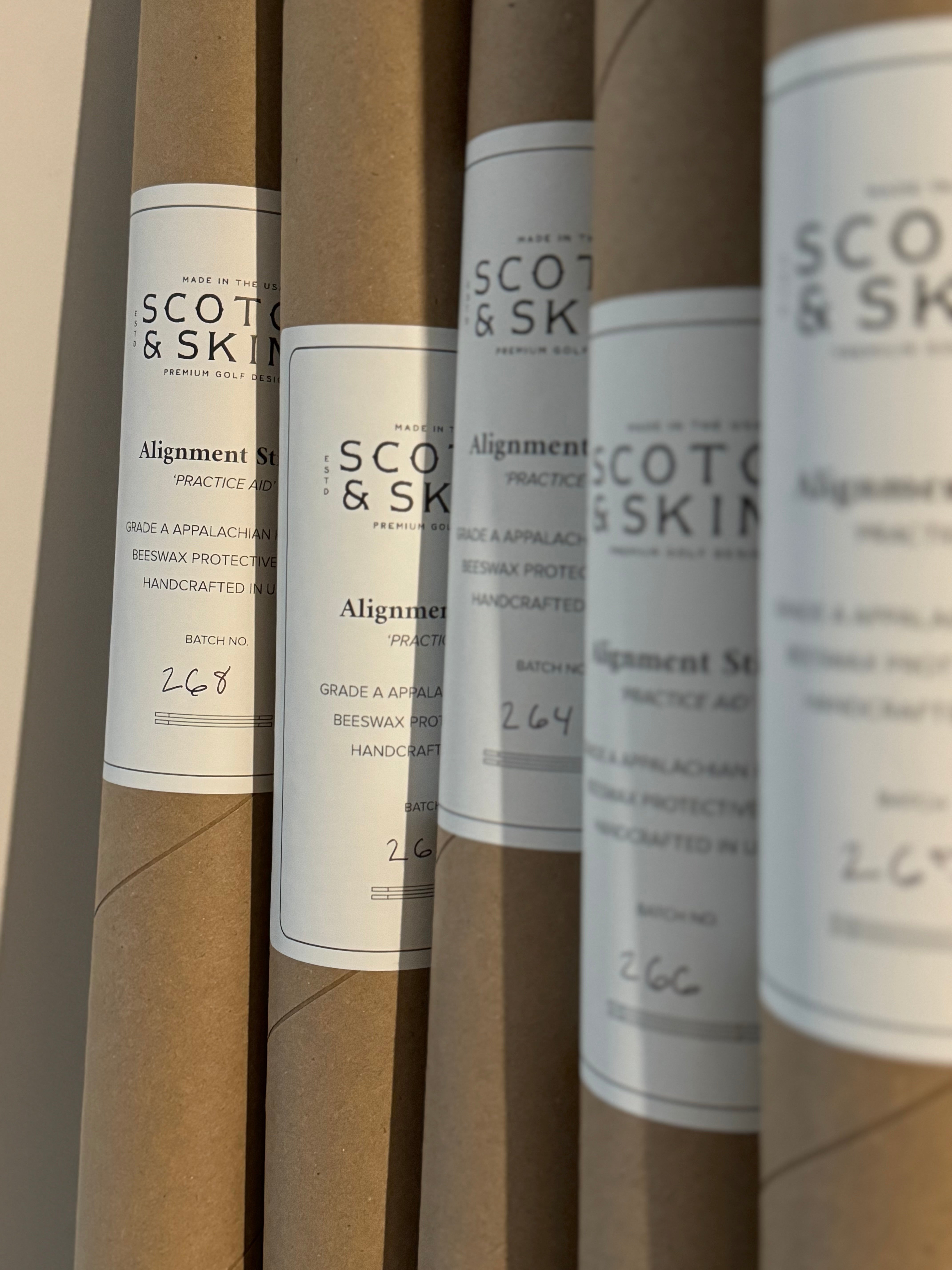 North American Hickory Wood Alignment Sticks - Scotch & Skins