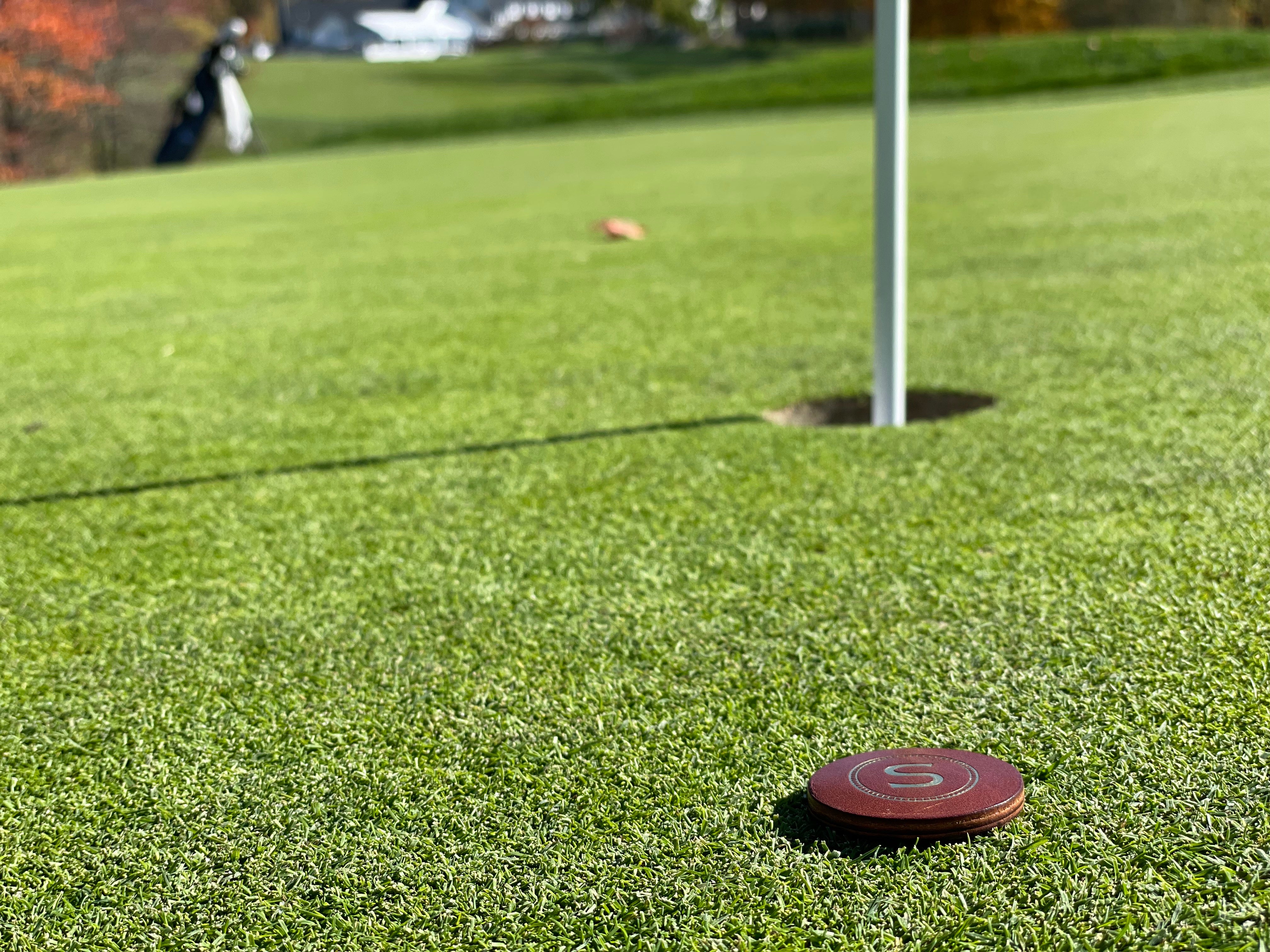 Chestnut Brown Leather Ball Marker