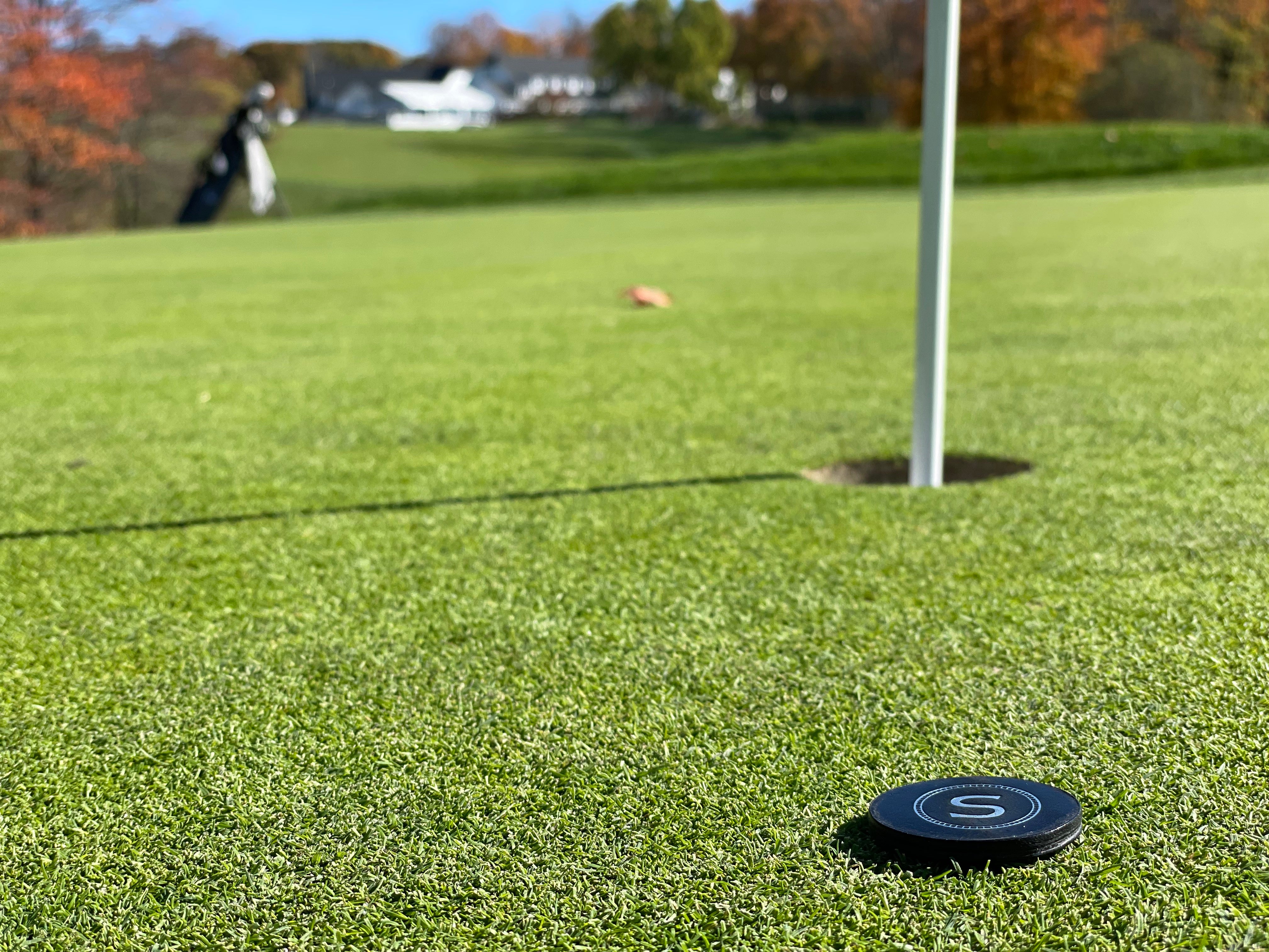 Navy Blue Leather Ball Marker
