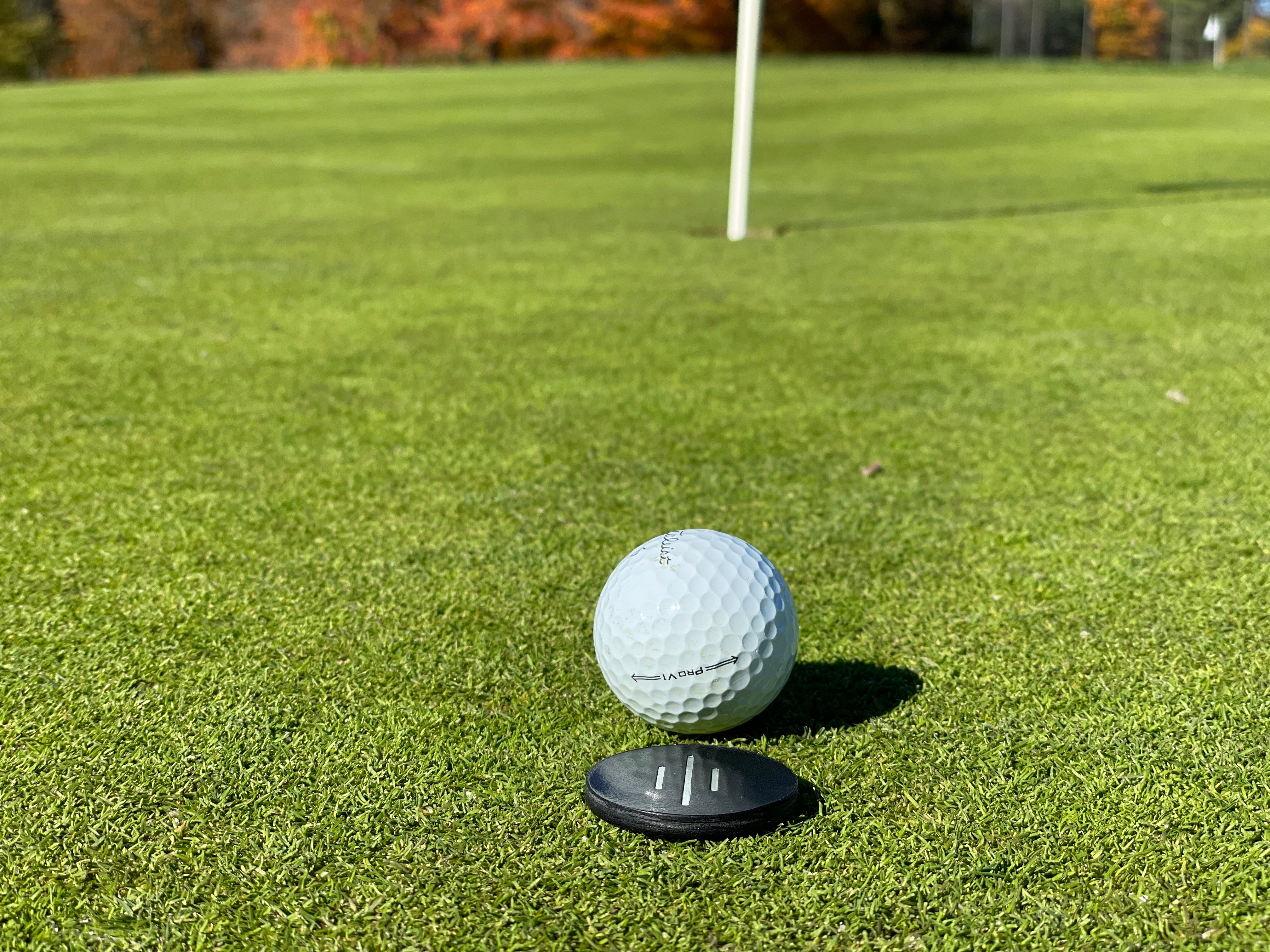 Navy Blue Leather Ball Marker