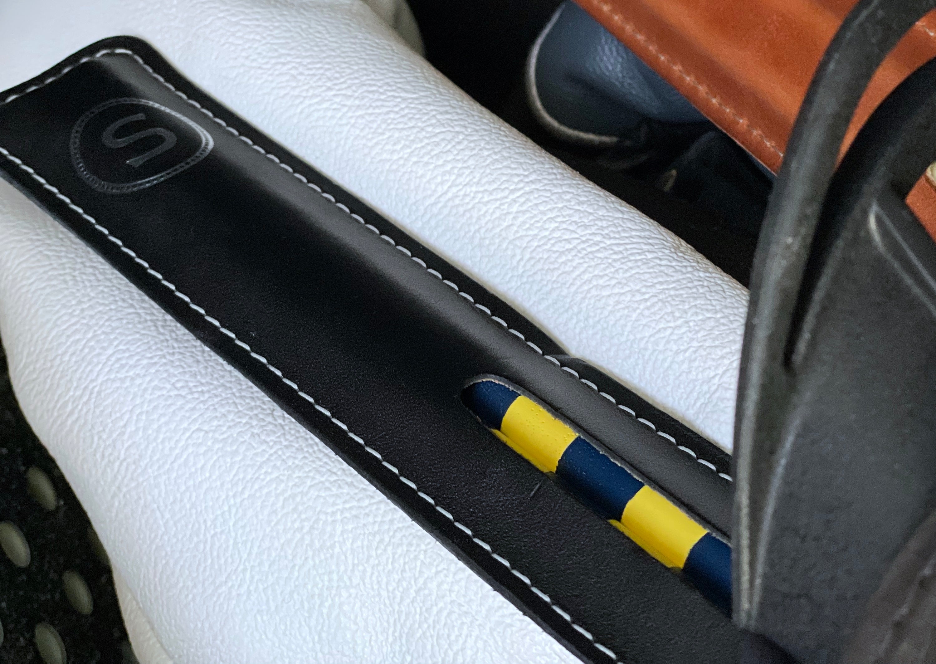 Navy Blue Alignment Stick Leather Cover