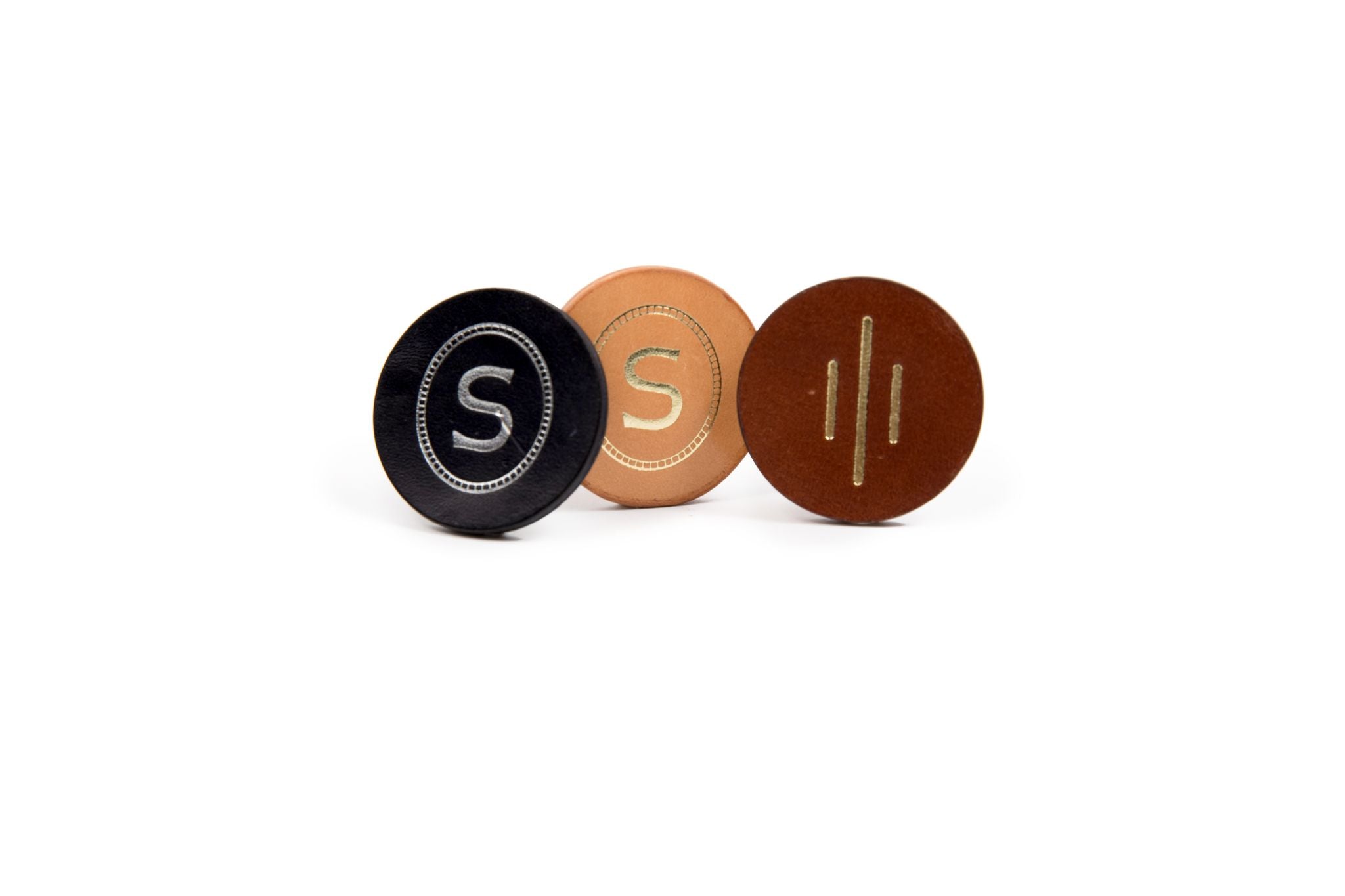 Chestnut Brown Leather Ball Marker